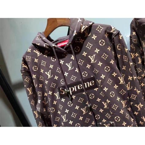 supreme lv red hoodie|authentic louis vuitton supreme hoodie.